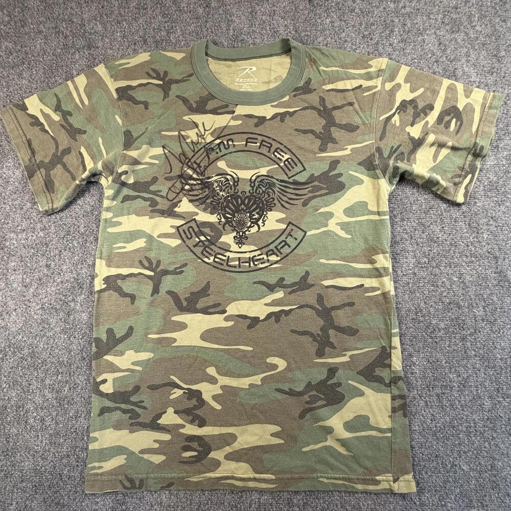 Rothco Camouflage T-Shirt with Graphic Print‎ Large w Signature #1486